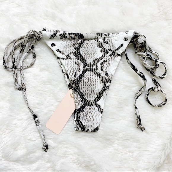 Chloe Rose Dream On Side Tie Bikini Bottom Snake - Picture 3 of 8